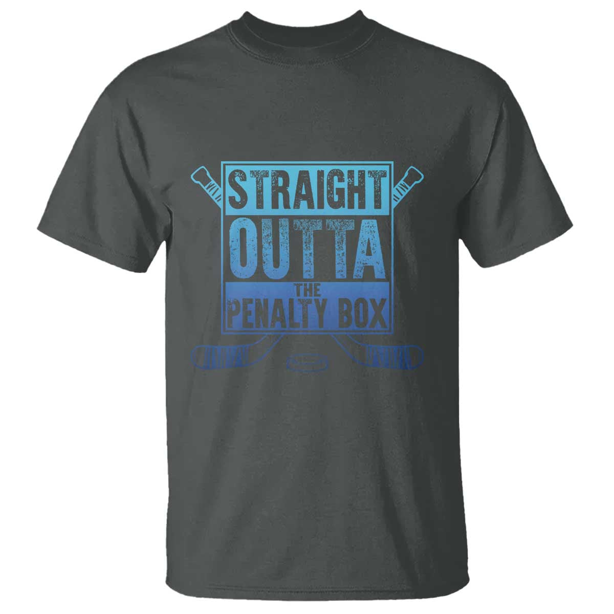 Ice Hockey Player Gifts T Shirt Straight Outta The Penalty Box TS10 Dark Heather Print Your Wear
