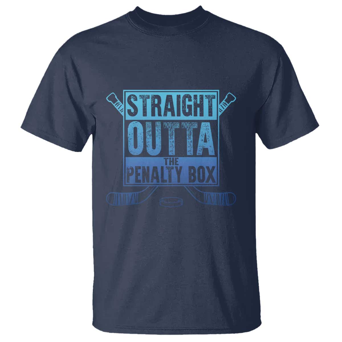 Ice Hockey Player Gifts T Shirt Straight Outta The Penalty Box TS10 Navy Print Your Wear