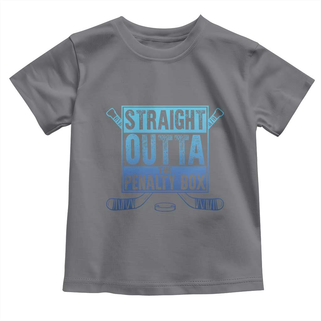 Ice Hockey Player Gifts Toddler T Shirt Straight Outta The Penalty Box TS10 Charcoal Print Your Wear