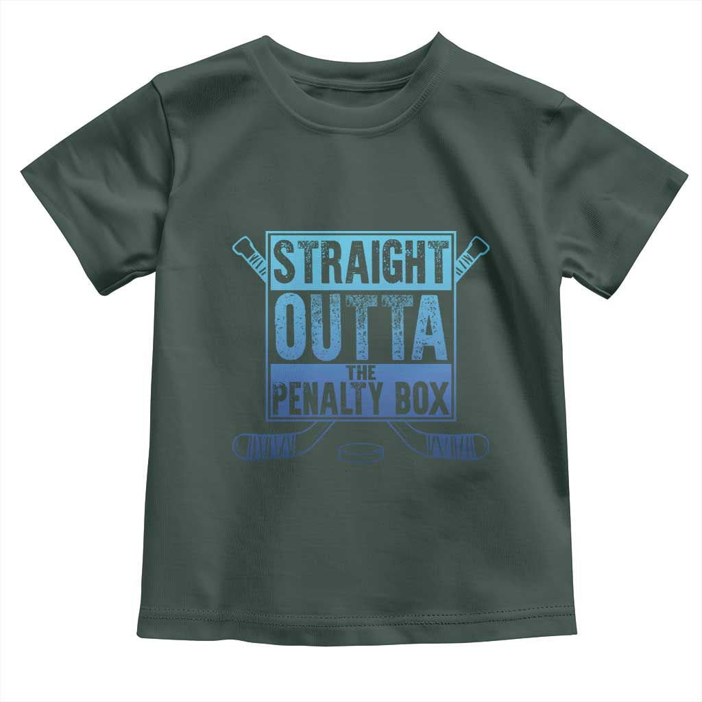 Ice Hockey Player Gifts Toddler T Shirt Straight Outta The Penalty Box TS10 Dark Forest Green Print Your Wear
