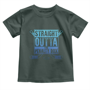 Ice Hockey Player Gifts Toddler T Shirt Straight Outta The Penalty Box TS10 Dark Forest Green Print Your Wear