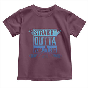 Ice Hockey Player Gifts Toddler T Shirt Straight Outta The Penalty Box TS10 Maroon Print Your Wear