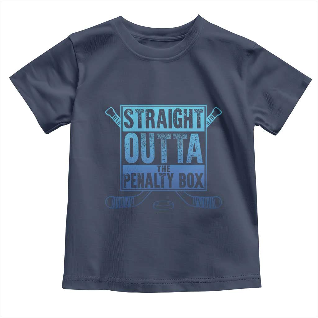 Ice Hockey Player Gifts Toddler T Shirt Straight Outta The Penalty Box TS10 Navy Print Your Wear