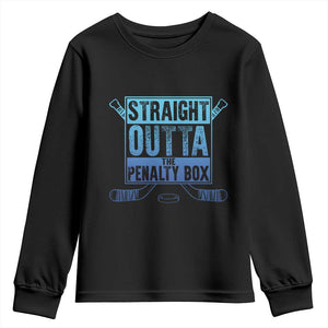 Ice Hockey Player Gifts Youth Sweatshirt Straight Outta The Penalty Box TS10 Black Print Your Wear