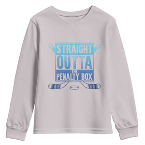 Ice Hockey Player Gifts Youth Sweatshirt Straight Outta The Penalty Box TS10 Ice Gray Print Your Wear