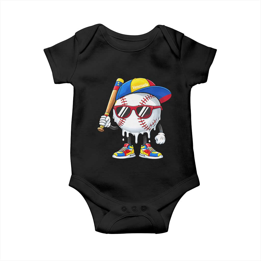Venezuela Baseball Baby Onesie Venezuelan Pride Baseball Life Style Youth Drip Baseball Boys Kid TS10 Black Print Your Wear
