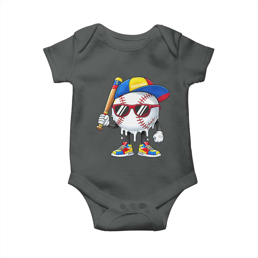 Venezuela Baseball Baby Onesie Venezuelan Pride Baseball Life Style Youth Drip Baseball Boys Kid TS10 Dark Heather Print Your Wear