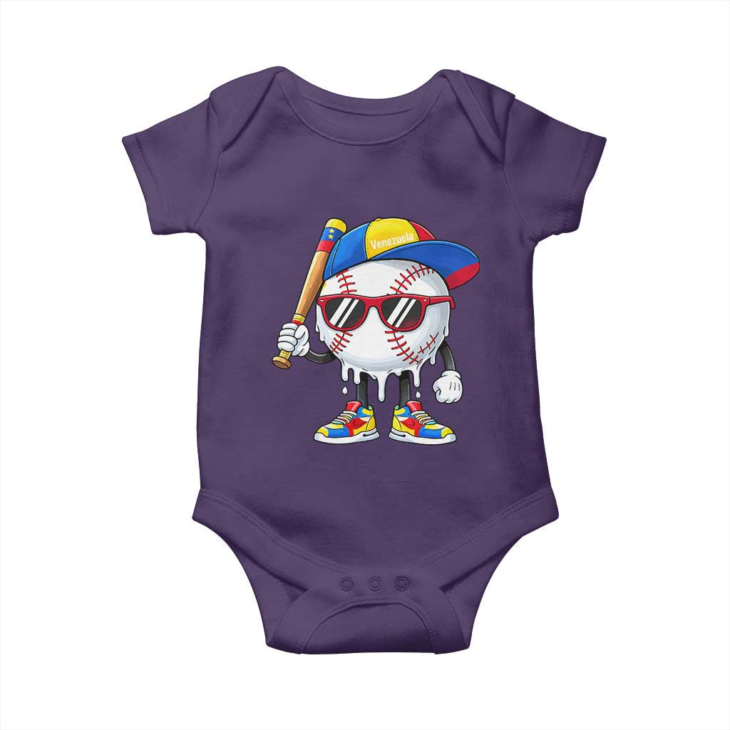 Venezuela Baseball Baby Onesie Venezuelan Pride Baseball Life Style Youth Drip Baseball Boys Kid TS10 Purple Print Your Wear