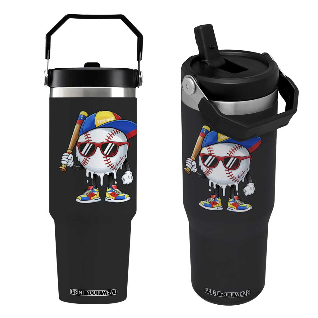 Venezuela Baseball Flip Straw Tumbler Venezuelan Pride Baseball Life Style Youth Drip Baseball Boys Kid TS10 One Size: 30 oz Black Print Your Wear