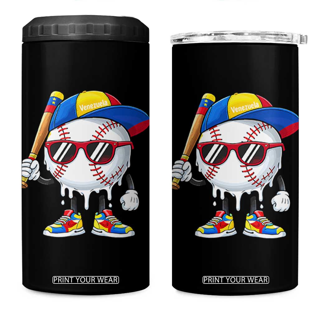 Venezuela Baseball 4 in 1 Can Cooler Tumbler Venezuelan Pride Baseball Life Style Youth Drip Baseball Boys Kid TS10 One Size: 16 oz Black Print Your Wear