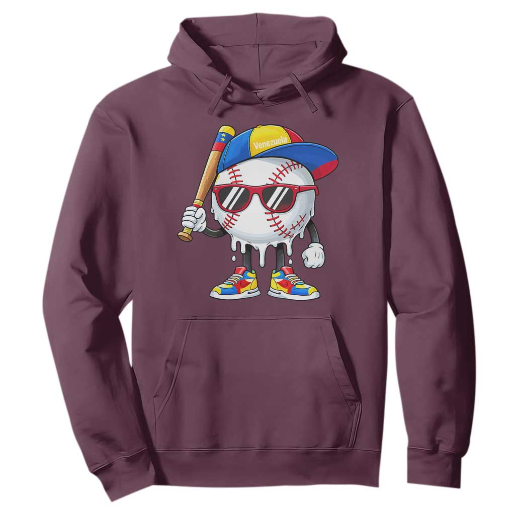 Venezuela Baseball Hoodie Venezuelan Pride Baseball Life Style Youth Drip Baseball Boys Kid TS10 Maroon Print Your Wear