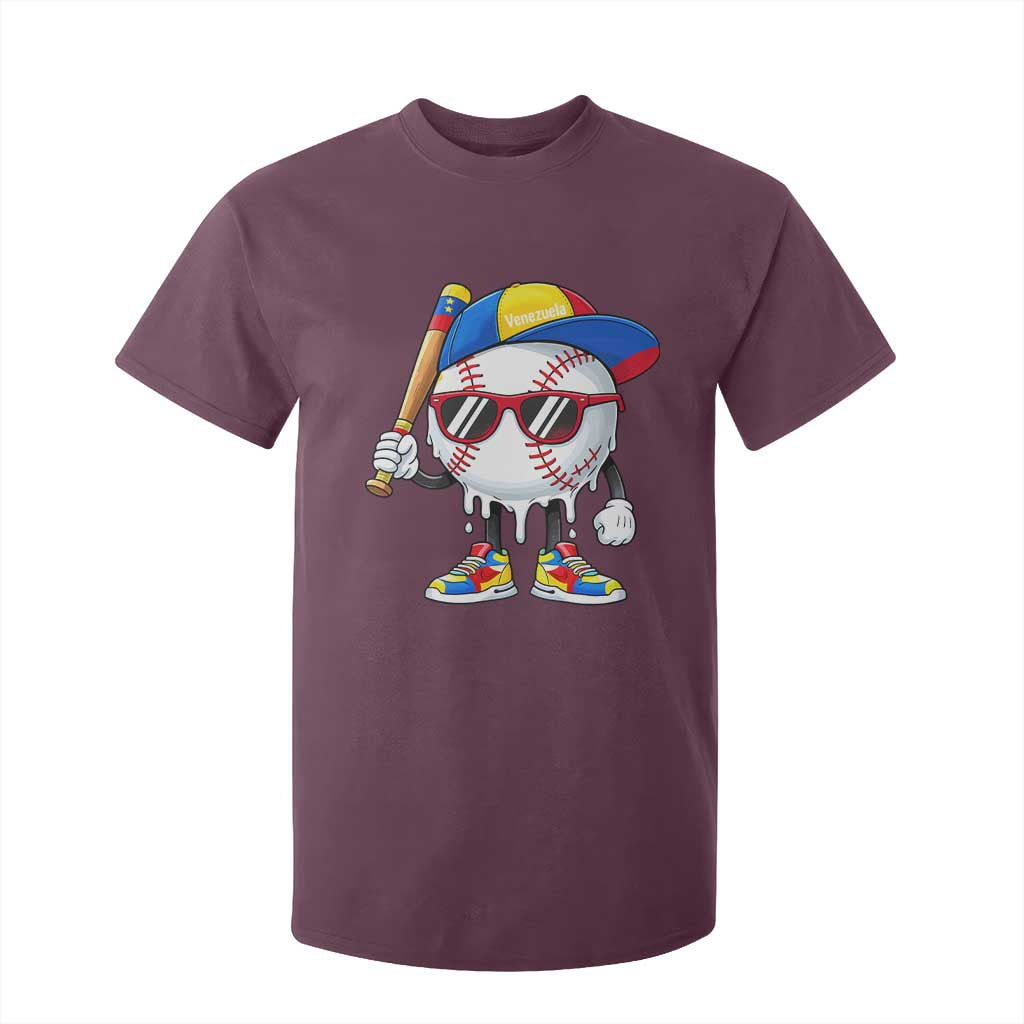 Venezuela Baseball T Shirt For Kid Venezuelan Pride Baseball Life Style Youth Drip Baseball Boys Kid TS10 Maroon Print Your Wear