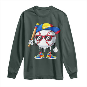 Venezuela Baseball Long Sleeve Shirt Venezuelan Pride Baseball Life Style Youth Drip Baseball Boys Kid TS10 Dark Forest Green Print Your Wear