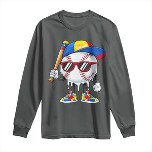 Venezuela Baseball Long Sleeve Shirt Venezuelan Pride Baseball Life Style Youth Drip Baseball Boys Kid TS10 Dark Heather Print Your Wear