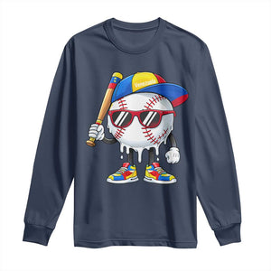 Venezuela Baseball Long Sleeve Shirt Venezuelan Pride Baseball Life Style Youth Drip Baseball Boys Kid TS10 Navy Print Your Wear