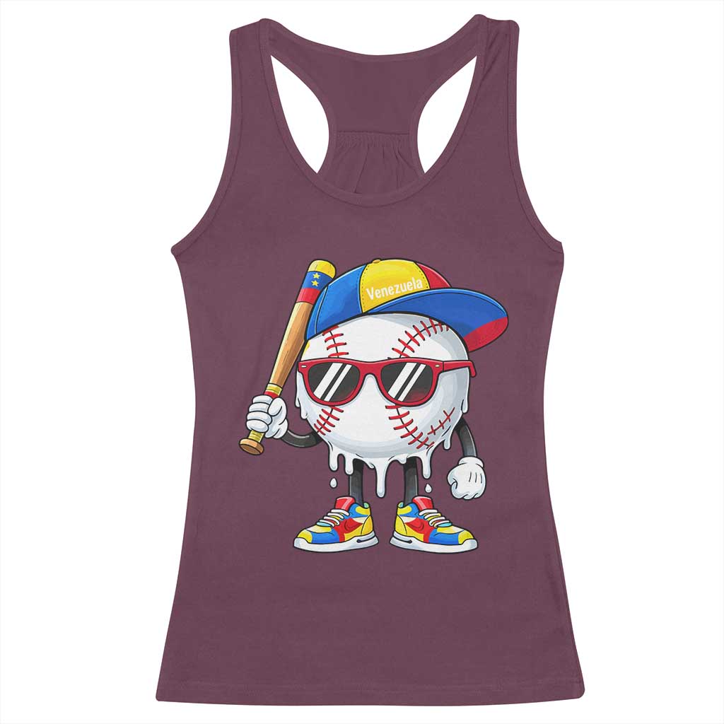 Venezuela Baseball Racerback Tank Top Venezuelan Pride Baseball Life Style Youth Drip Baseball Boys Kid TS10 Maroon Print Your Wear