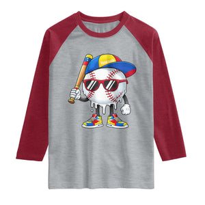 Venezuela Baseball Raglan Shirt Venezuelan Pride Baseball Life Style Youth Drip Baseball Boys Kid TS10 Heather Gray Heather Red Print Your Wear