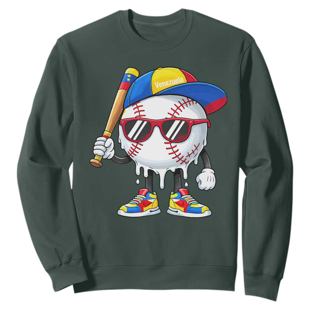 Venezuela Baseball Sweatshirt Venezuelan Pride Baseball Life Style Youth Drip Baseball Boys Kid TS10 Dark Forest Green Print Your Wear