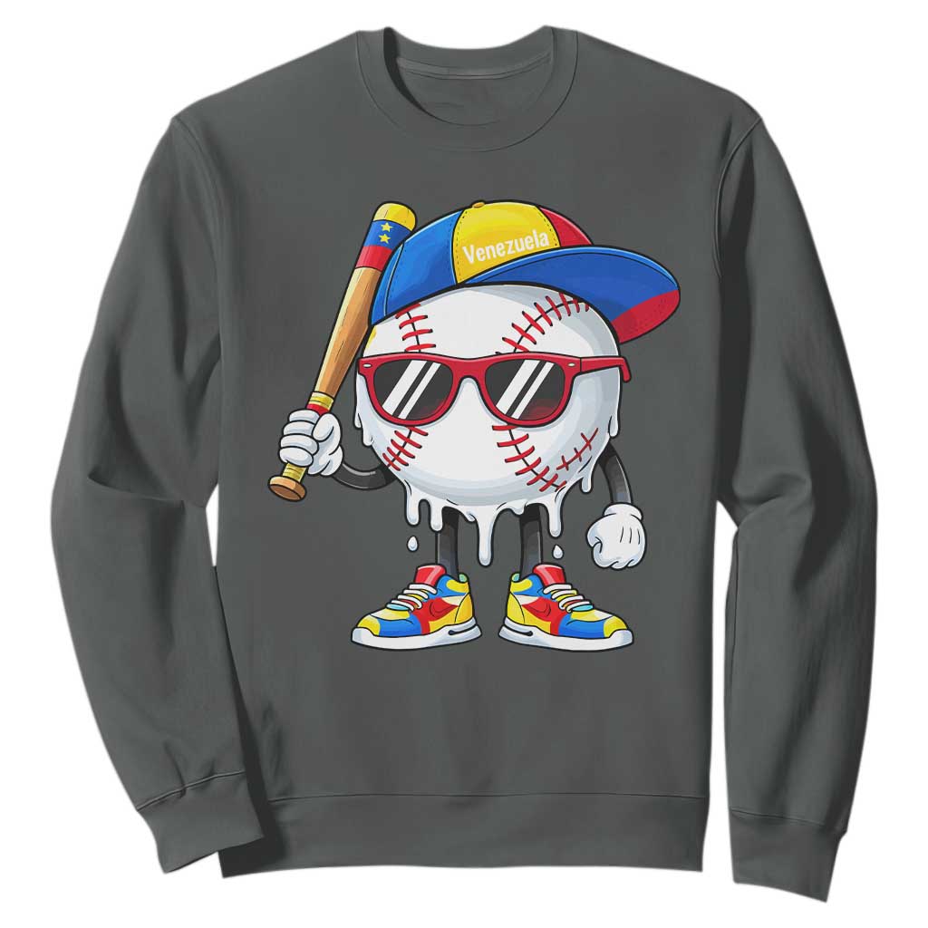 Venezuela Baseball Sweatshirt Venezuelan Pride Baseball Life Style Youth Drip Baseball Boys Kid TS10 Dark Heather Print Your Wear