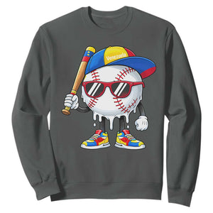 Venezuela Baseball Sweatshirt Venezuelan Pride Baseball Life Style Youth Drip Baseball Boys Kid TS10 Dark Heather Print Your Wear
