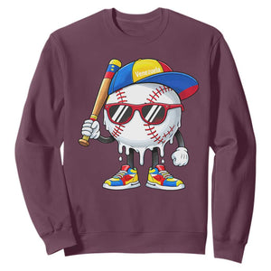 Venezuela Baseball Sweatshirt Venezuelan Pride Baseball Life Style Youth Drip Baseball Boys Kid TS10 Maroon Print Your Wear