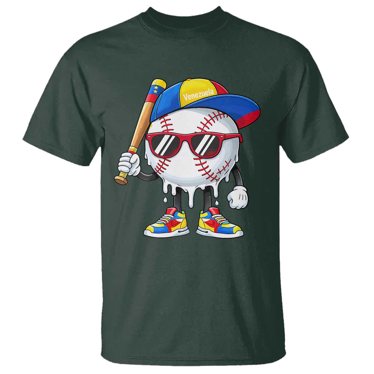 Venezuela Baseball T Shirt Venezuelan Pride Baseball Life Style Youth Drip Baseball Boys Kid TS10 Dark Forest Green Print Your Wear