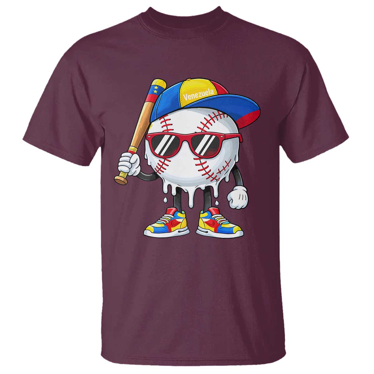 Venezuela Baseball T Shirt Venezuelan Pride Baseball Life Style Youth Drip Baseball Boys Kid TS10 Maroon Print Your Wear