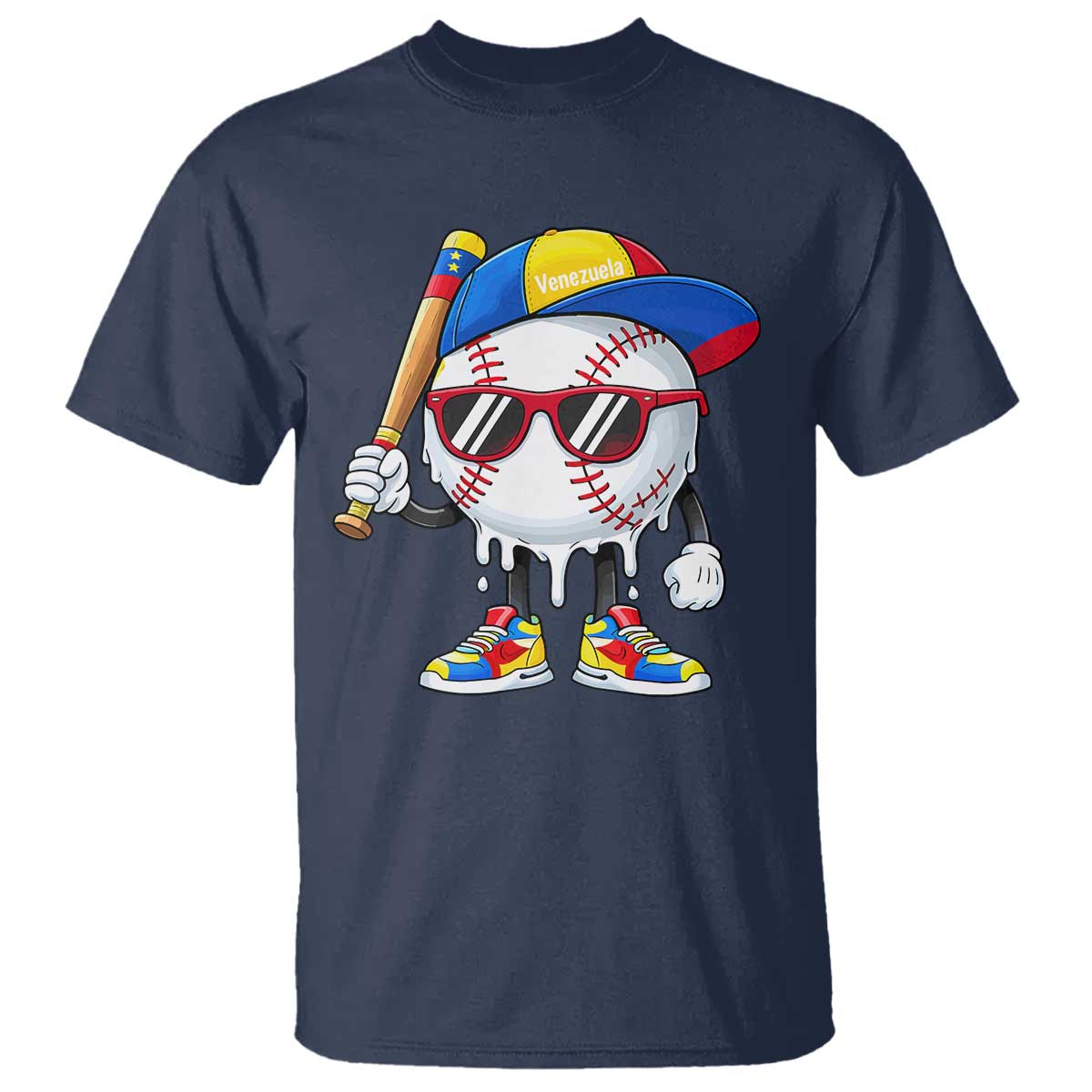 Venezuela Baseball T Shirt Venezuelan Pride Baseball Life Style Youth Drip Baseball Boys Kid TS10 Navy Print Your Wear