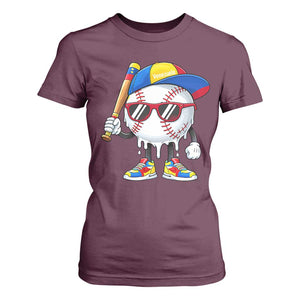 Venezuela Baseball T Shirt For Women Venezuelan Pride Baseball Life Style Youth Drip Baseball Boys Kid TS10 Maroon Print Your Wear