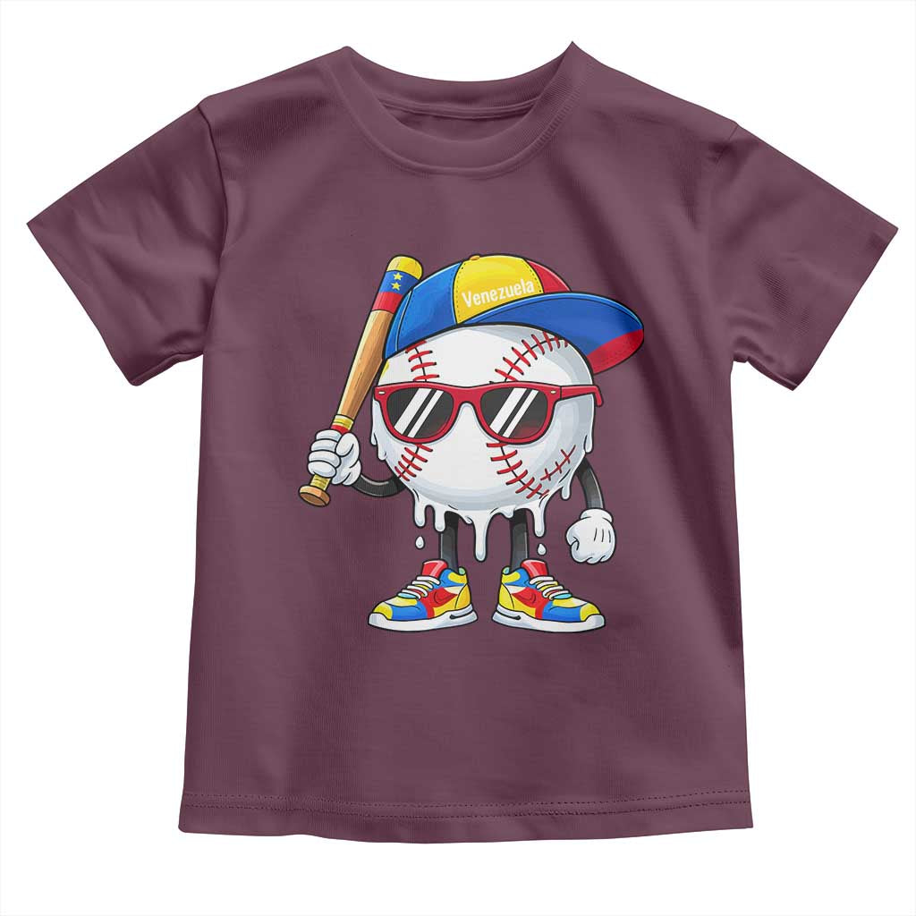 Venezuela Baseball Toddler T Shirt Venezuelan Pride Baseball Life Style Youth Drip Baseball Boys Kid TS10 Maroon Print Your Wear