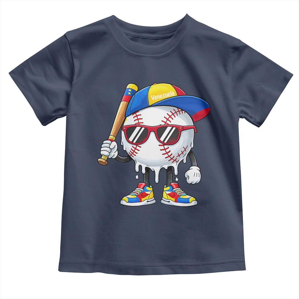 Venezuela Baseball Toddler T Shirt Venezuelan Pride Baseball Life Style Youth Drip Baseball Boys Kid TS10 Navy Print Your Wear