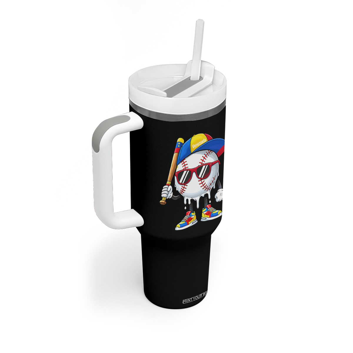 Venezuela Baseball Tumbler With Handle Venezuelan Pride Baseball Life Style Youth Drip Baseball Boys Kid TS10 Print Your Wear