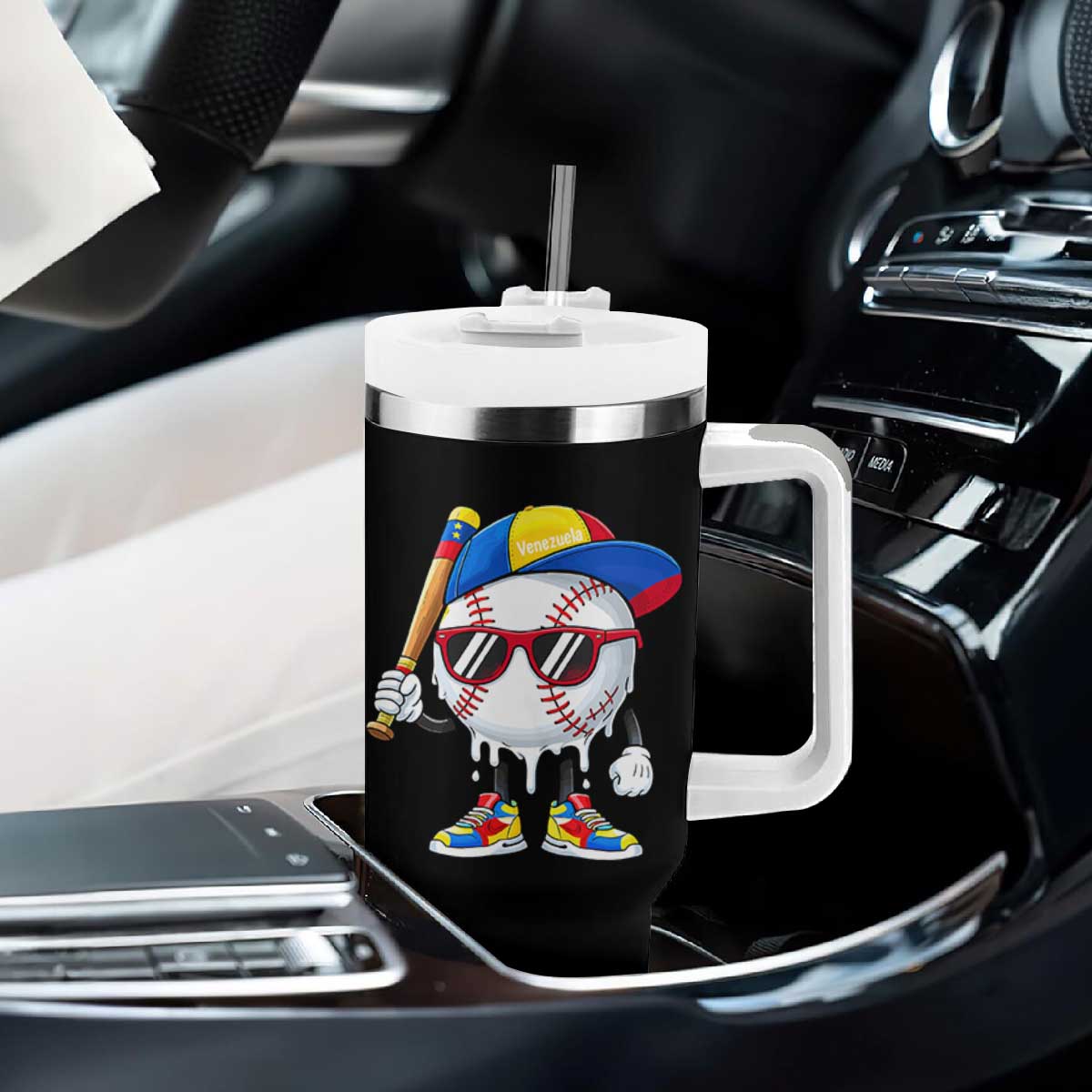 Venezuela Baseball Tumbler With Handle Venezuelan Pride Baseball Life Style Youth Drip Baseball Boys Kid TS10 Print Your Wear