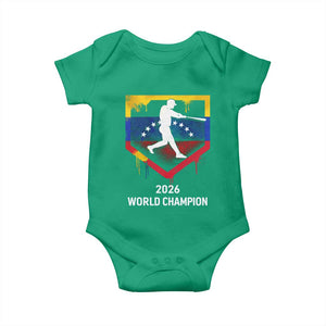 Venezuela Baseball 2026 Baby Onesie Venezuelan Flag Baseball Fan Gift TS10 Irish Green Print Your Wear