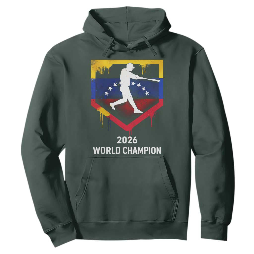 Venezuela Baseball 2026 Hoodie Venezuelan Flag Baseball Fan Gift TS10 Dark Forest Green Print Your Wear