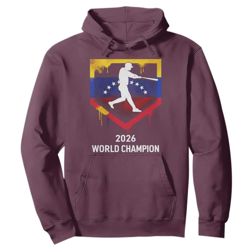 Venezuela Baseball 2026 Hoodie Venezuelan Flag Baseball Fan Gift TS10 Maroon Print Your Wear