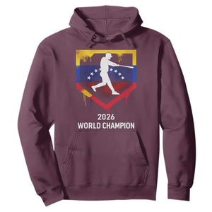 Venezuela Baseball 2026 Hoodie Venezuelan Flag Baseball Fan Gift TS10 Maroon Print Your Wear