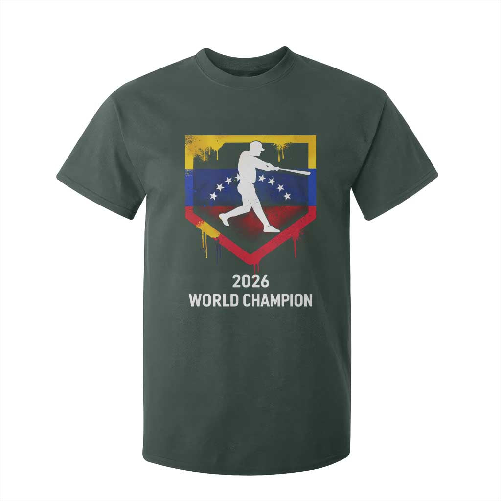 Venezuela Baseball 2026 T Shirt For Kid Venezuelan Flag Baseball Fan Gift TS10 Dark Forest Green Print Your Wear