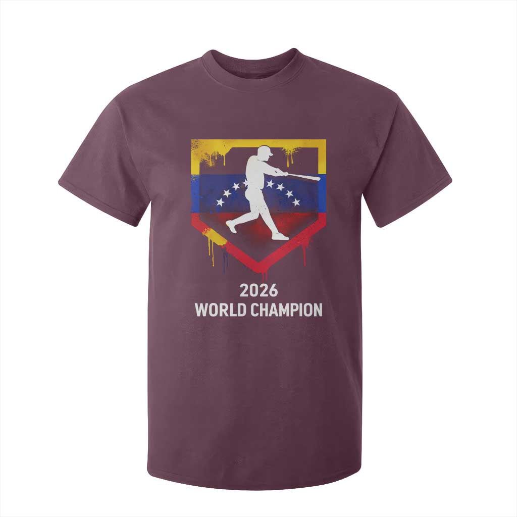 Venezuela Baseball 2026 T Shirt For Kid Venezuelan Flag Baseball Fan Gift TS10 Maroon Print Your Wear