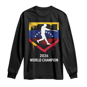 Venezuela Baseball 2026 Long Sleeve Shirt Venezuelan Flag Baseball Fan Gift TS10 Black Print Your Wear