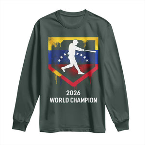 Venezuela Baseball 2026 Long Sleeve Shirt Venezuelan Flag Baseball Fan Gift TS10 Dark Forest Green Print Your Wear