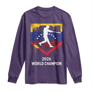 Venezuela Baseball 2026 Long Sleeve Shirt Venezuelan Flag Baseball Fan Gift TS10 Purple Print Your Wear