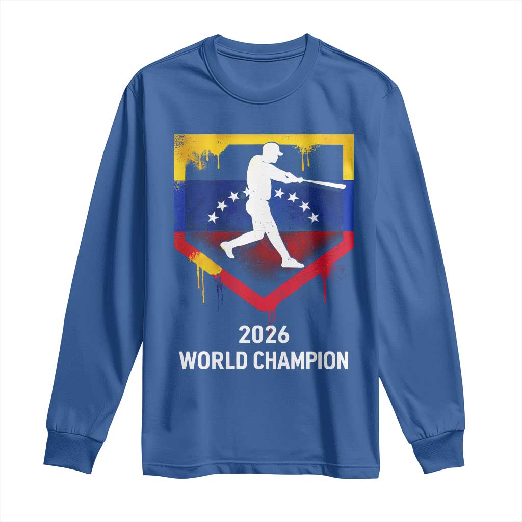 Venezuela Baseball 2026 Long Sleeve Shirt Venezuelan Flag Baseball Fan Gift TS10 Royal Blue Print Your Wear