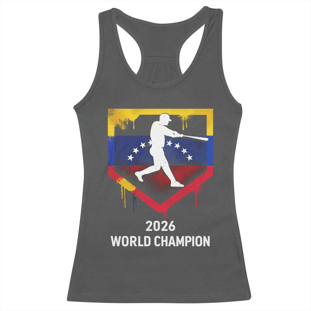 Venezuela Baseball 2026 Racerback Tank Top Venezuelan Flag Baseball Fan Gift TS10 Dark Heather Print Your Wear