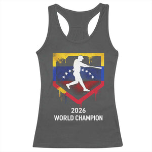 Venezuela Baseball 2026 Racerback Tank Top Venezuelan Flag Baseball Fan Gift TS10 Dark Heather Print Your Wear