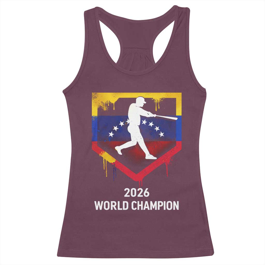 Venezuela Baseball 2026 Racerback Tank Top Venezuelan Flag Baseball Fan Gift TS10 Maroon Print Your Wear