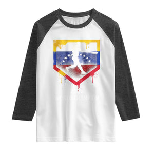 Venezuela Baseball 2026 Raglan Shirt Venezuelan Flag Baseball Fan Gift TS10 White Heather Charcoal Print Your Wear