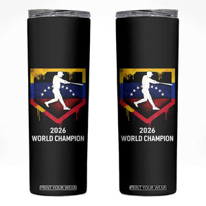 Venezuela Baseball 2026 Skinny Tumbler Venezuelan Flag Baseball Fan Gift TS10 Black Print Your Wear
