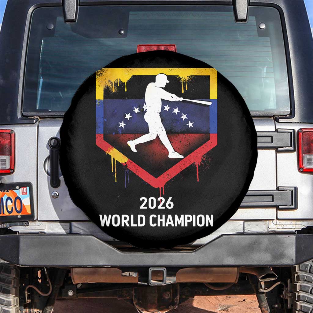 Venezuela Baseball 2026 Spare Tire Cover Venezuelan Flag Baseball Fan Gift TS10 No hole Black Print Your Wear