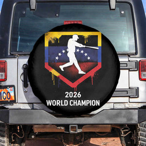 Venezuela Baseball 2026 Spare Tire Cover Venezuelan Flag Baseball Fan Gift TS10 No hole Black Print Your Wear
